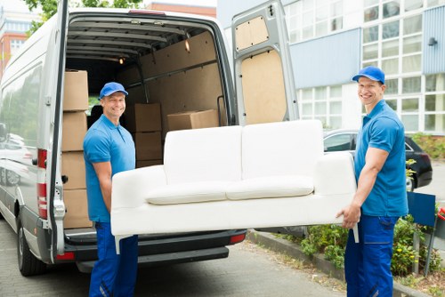 House removals team handling a Hampstead home move