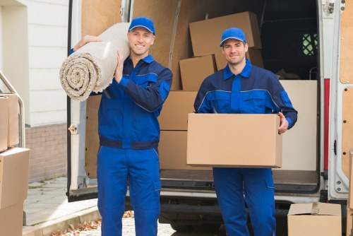 Boxes and furniture prepared for a Hampstead flat or house removal