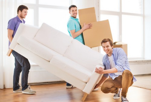Commercial moving team planning an office relocation in Hampstead