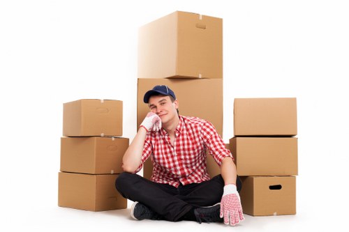 Local van loading furniture and boxes for a Hampstead home or flat move
